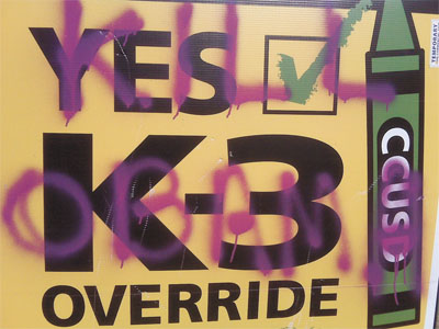 defaced sign